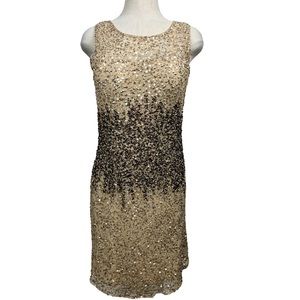 Adrianna Papell gold and bronze sequin dress